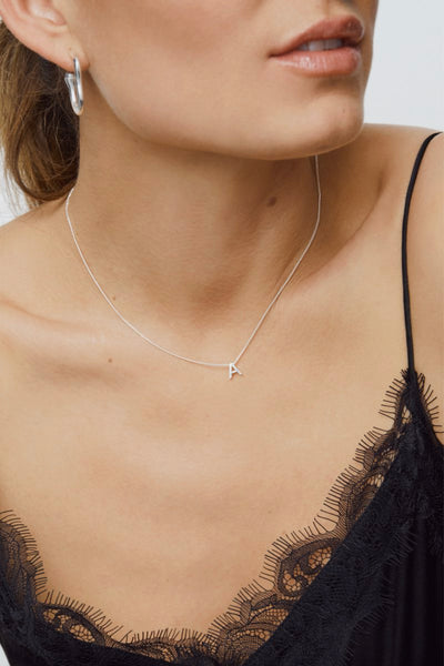 Single letter Necklace DEER RUBY