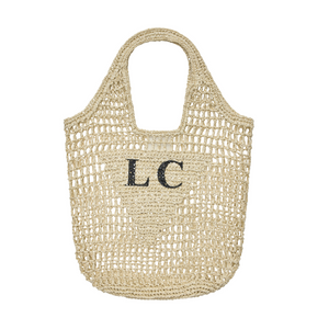 Personalised Woven Raffia Bag