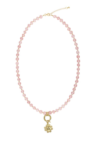 Sadie Charm Necklace - Rose Quartz