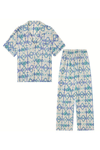 Lenny Set in Blue Tie Dye