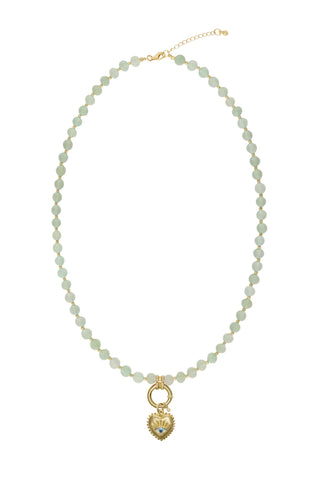Sadie Charm Necklace - Light Green Aventurine