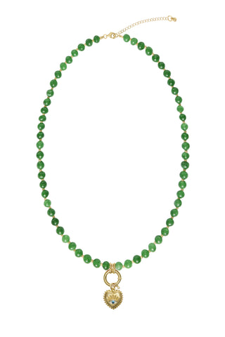 Sadie Charm Necklace - Green Jade