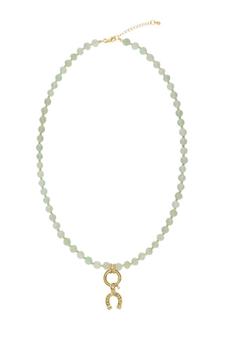 Sadie Charm Necklace - Light Green Aventurine