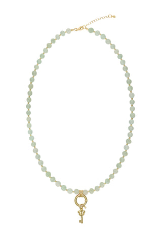Sadie Charm Necklace - Light Green Aventurine