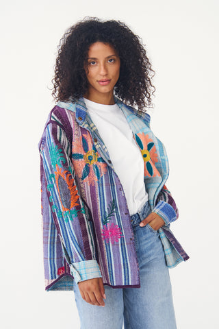 Embroidered Velvet Collared Jacket