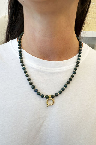 Sadie Charm Necklace - Blue Jade