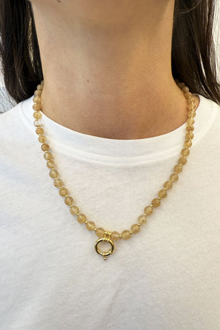 Sadie Charm Necklace - Yellow Jade