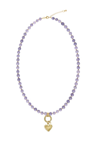 Sadie Charm Necklace - Purple Angelite
