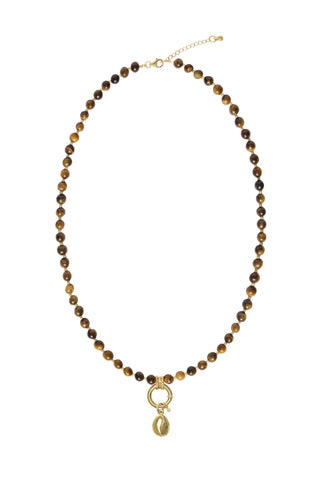 Sadie Charm Necklace - Brown Tiger Eye