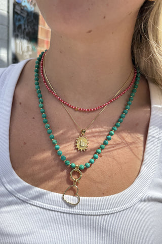 Sadie Letter Necklace - Turquoise