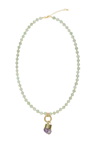 Sadie Charm Necklace - Light Green Aventurine
