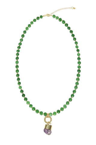 Sadie Charm Necklace - Green Jade