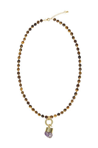 Sadie Charm Necklace - Brown Tiger Eye