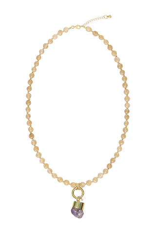 Sadie Charm Necklace - Yellow Jade