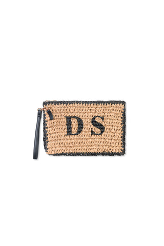 Personalised Raffia Clutch Bag