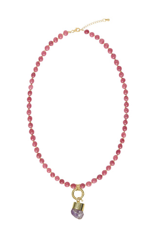 Sadie Charm Necklace - Red Ruby