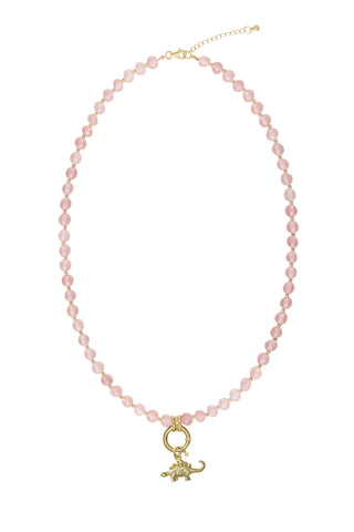 Sadie Charm Necklace - Rose Quartz