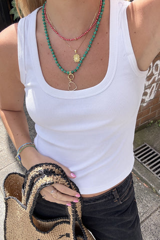 Sadie Letter Necklace - Turquoise