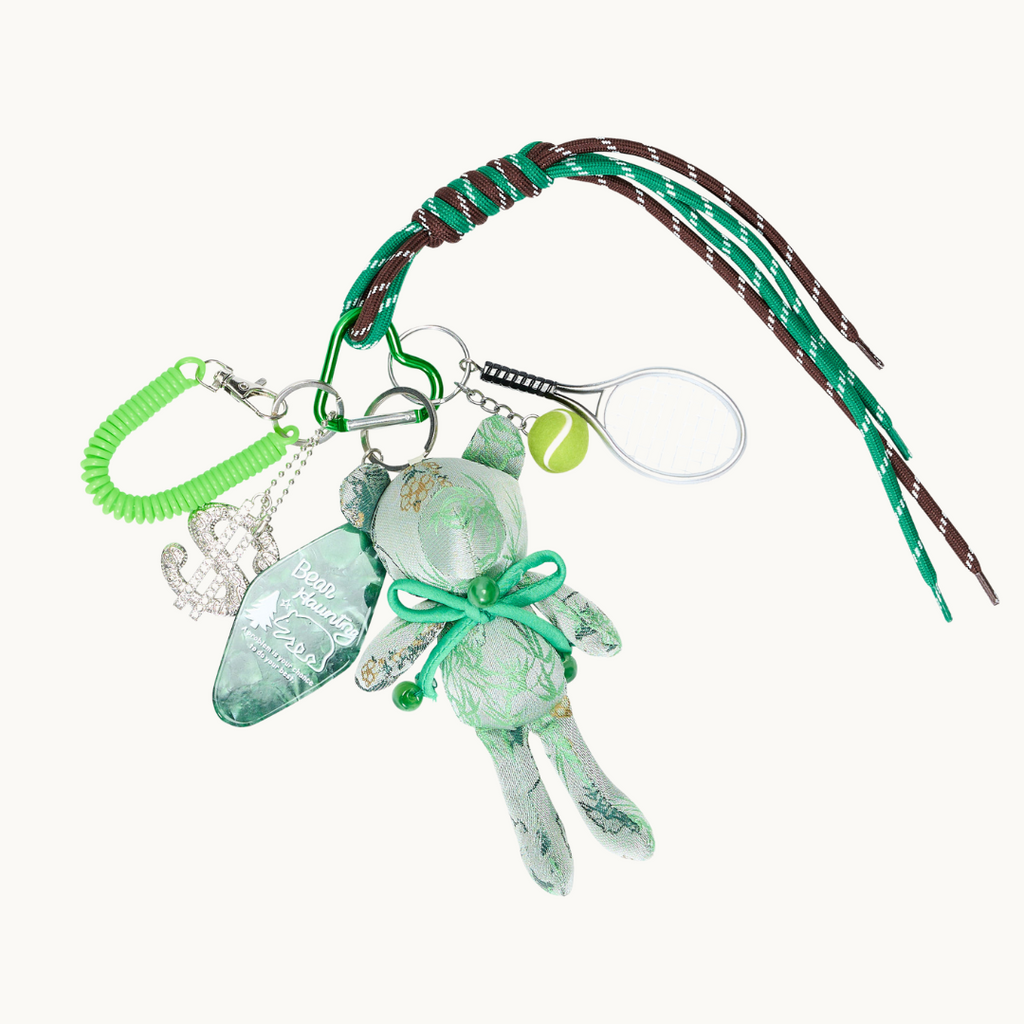 Bag Charm - Green Tennis Teddy Bear
