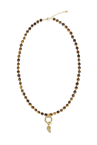 Sadie Charm Necklace - Brown Tiger Eye