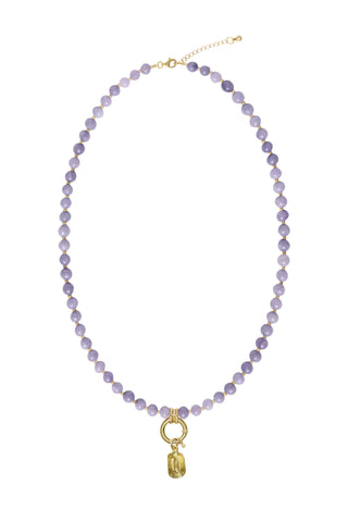 Sadie Charm Necklace - Purple Angelite