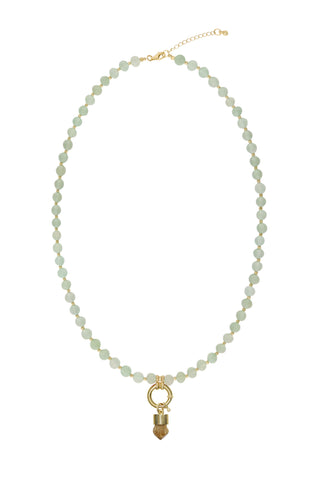Sadie Charm Necklace - Light Green Aventurine