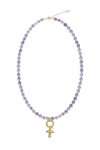 Sadie Charm Necklace - Purple Angelite