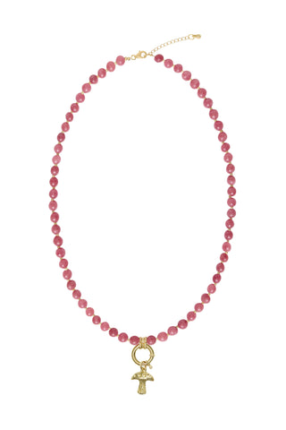 Sadie Charm Necklace - Red Ruby