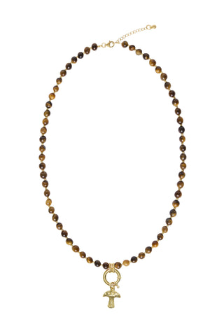 Sadie Charm Necklace - Brown Tiger Eye
