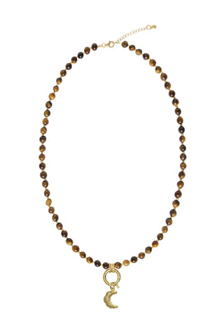 Sadie Charm Necklace - Brown Tiger Eye