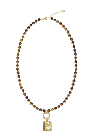 Sadie Charm Necklace - Brown Tiger Eye