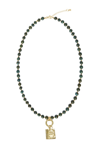 Sadie Charm Necklace - Blue Jade
