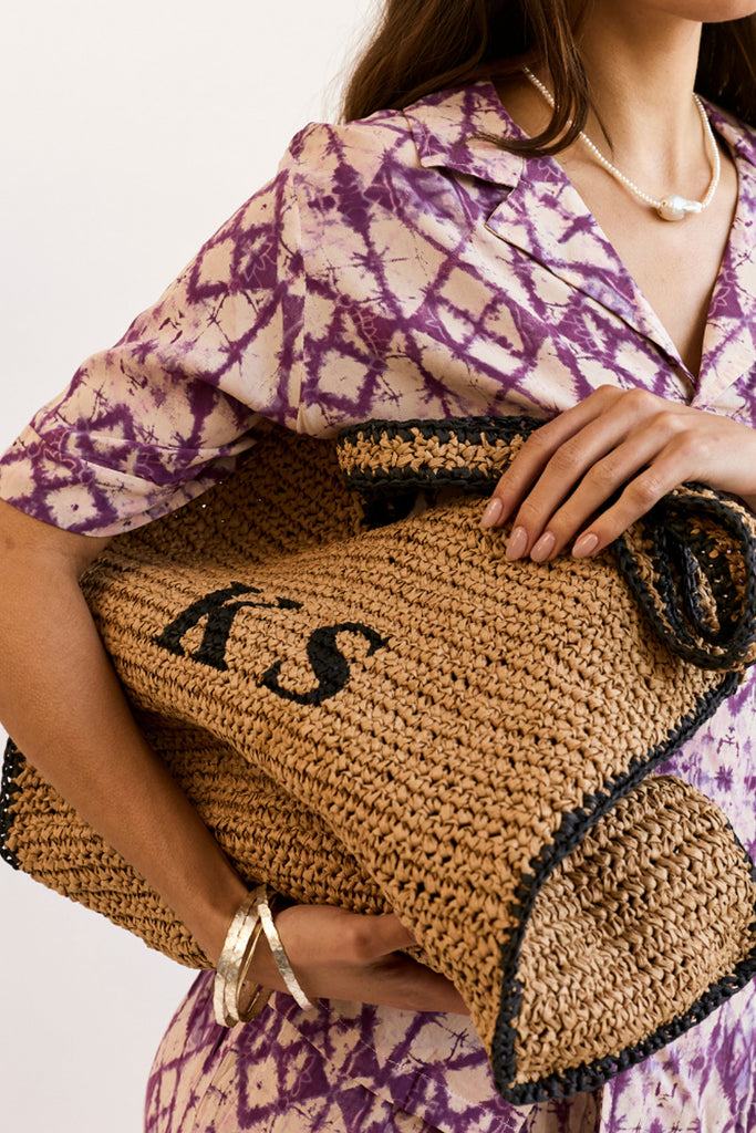Personalised Oversized Raffia Bag