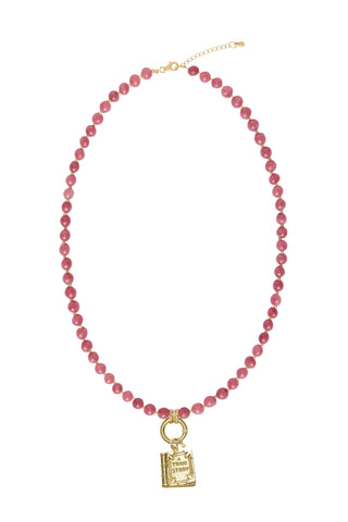Sadie Charm Necklace - Red Ruby