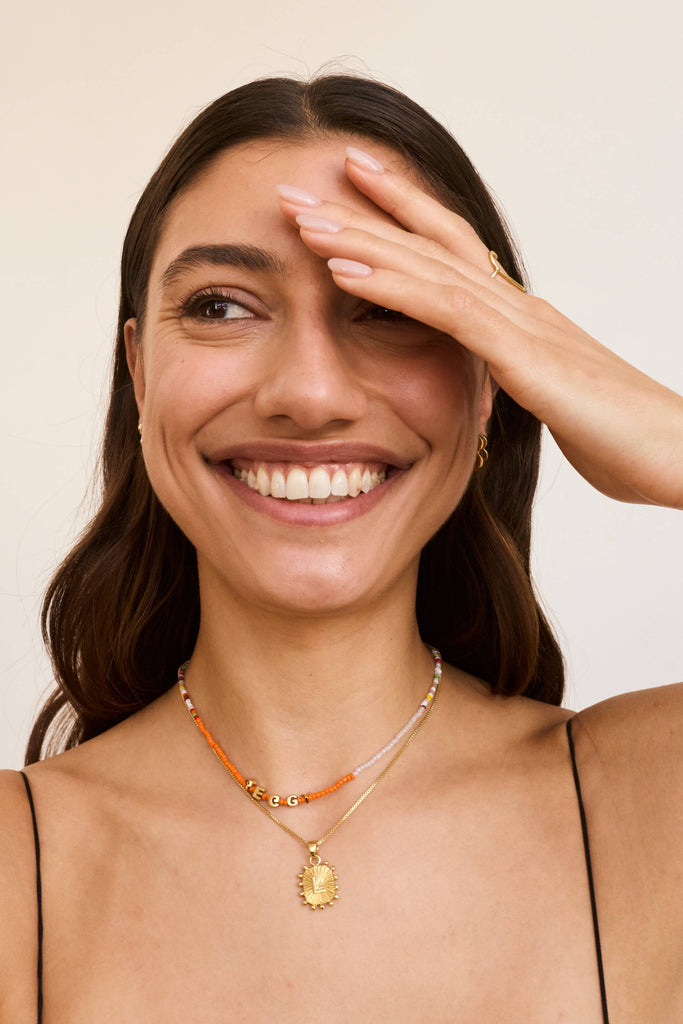 Tiny Dancer Beaded Initials Necklace