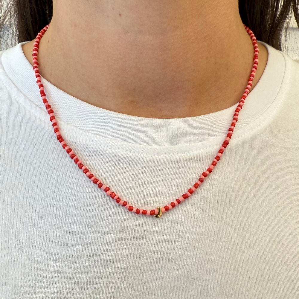 Tiny Dancer Beaded Initials Necklace