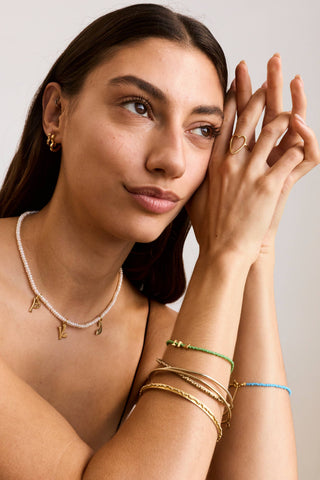 Tiny Dancer Beaded Initials Bracelet