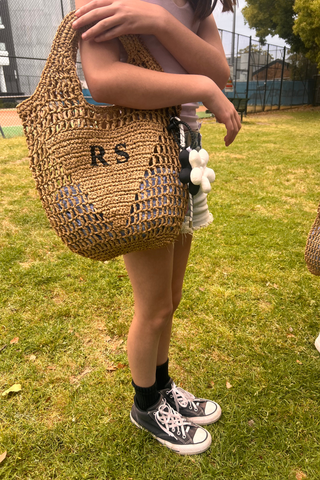 Mini Personalised Woven Raffia Bag