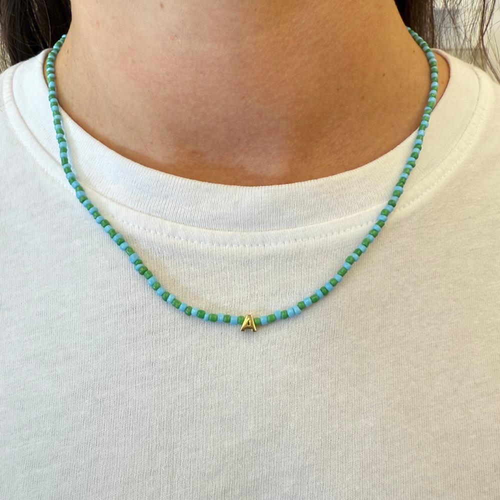 Tiny Dancer Beaded Initials Necklace
