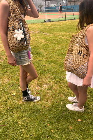 Mini Personalised Woven Raffia Bag