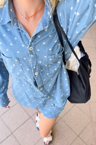 Ezra Set in Blue & White Hearts