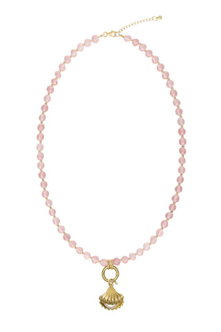 Sadie Charm Necklace - Rose Quartz