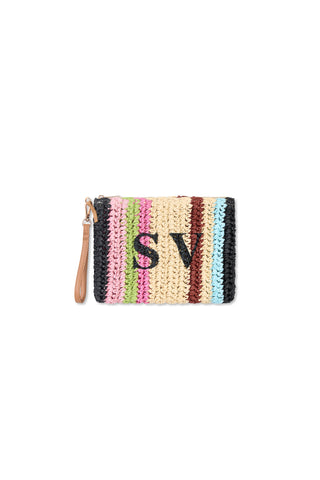 Personalised Raffia Clutch Bag