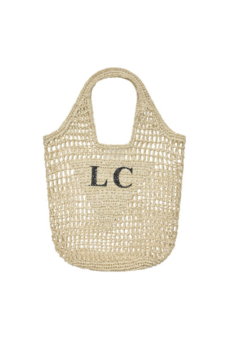 Personalised Woven Raffia Bag