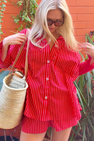 Ezra Set in Red & White