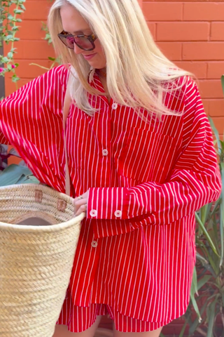 Ezra Set in Red & White