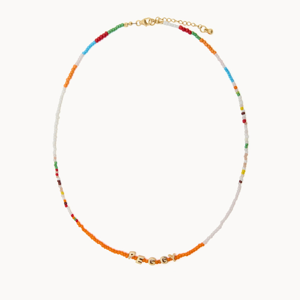 Tiny Dancer Beaded Initials Necklace
