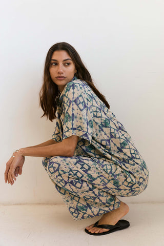 Lenny Set in Blue Tie Dye