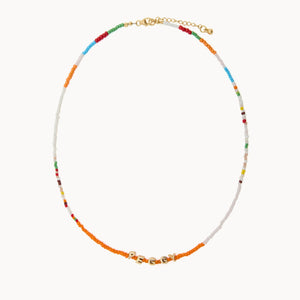 Tiny Dancer Beaded Initials Necklace - Multi