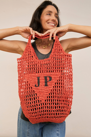 Personalised Woven Raffia Bag